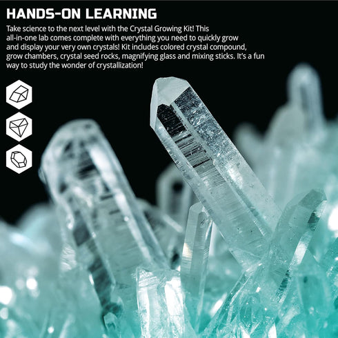 Discovery #MINDBLOWN 12-Piece Lab Crystal Growing Kit, Grow Colored Crystals, Fun STEM Educational Set