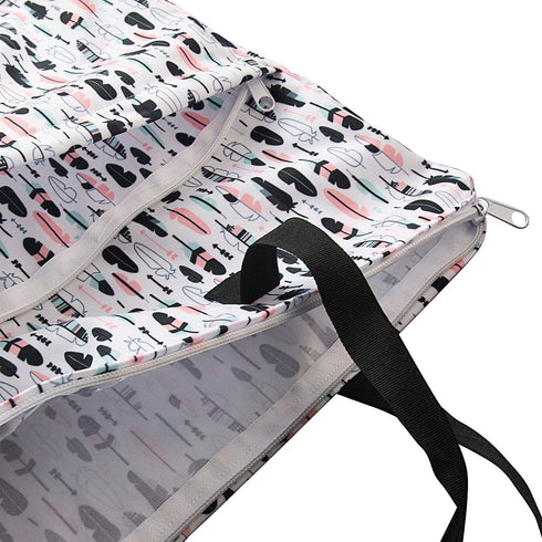 2 Pack 25x18 inches ALVABABY Large Wet Dry Bag Waterproof Hanging Cloth Diaper with Double Zippered Pockets (Feather