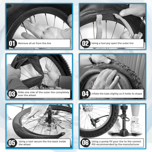 Inner Tube Tire Replacements, Two 16'' x 1.75/2.125 & One 12.5'' x 1.75/2.25 for Jogging Strollers