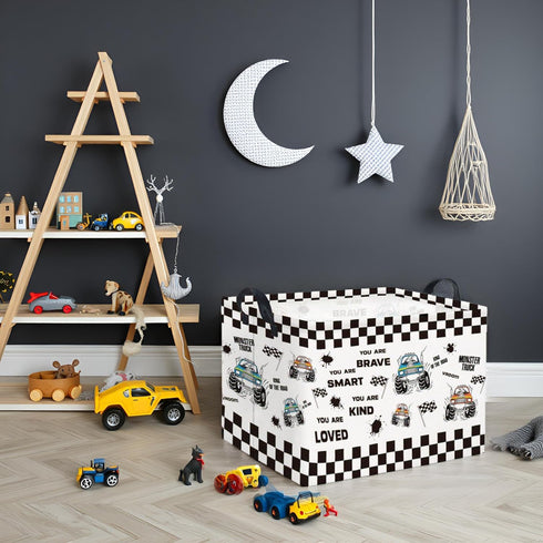 Rectangular Kids Storage Basket Baby Storage Basket with Handles for Home Kitchen Boys and Girls Cute Toy Storage Bin
