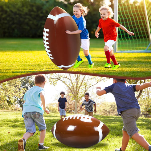 Leyndo 2 Pieces Inflatable Jumbo Football Set, 36.6" Jumbo Football and 54.3" Inflatable Goal for Football Party Game