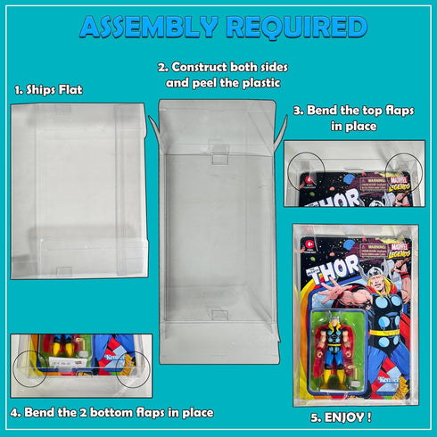 MALKO 6 Pack Protector Display Case for Carded 3.75 Inch Action Figures | Compatible with: Star Wars | Marvel | G.I Joe | 0.5 MM Thick Plastic