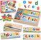 Atoylink Wooden Spell Learning Toys for 2-5 Year Old Kids, Match Letter Spelling Game Board & Letters Educational Toy