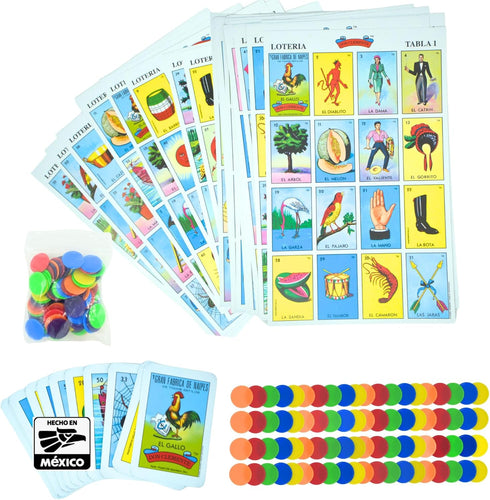 The Original Lotera Mexican Bingo Game Set - Complete with 100 Bingo