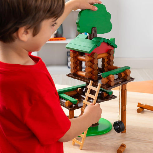 Lincoln Logs 2 Tiered Tree House Building Set, Educational Toy Gift for Kids, Girls and Boys