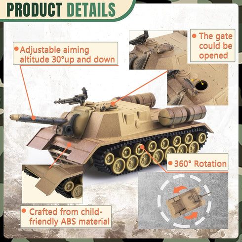 US Army Tank and Army Men Toys Playset, 2pc US Tank Models with 10pc Toy Soldiers, Ideal Military Toy Set