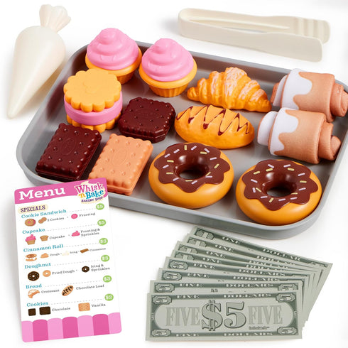 lalalark Cookie Play Food Set, Toddler Pretend Toys, 17 PCS Kitchen Toy Food