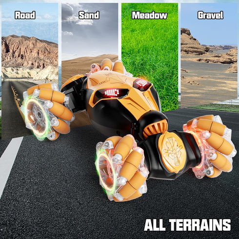 Gesture Sensing RC Car - Hand Controlled Remote Control LED Car Toys for Kids 6-12 Years Old