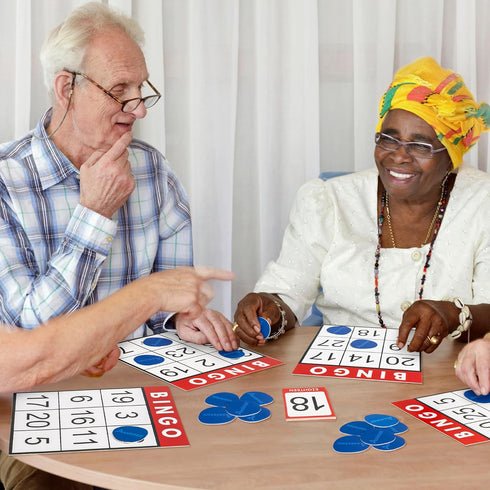 Set, Assistex Large Print Bingo Cards for Seniors - Double-Sided Jumbo Bingo Cards with Complete Fun Elderly Card