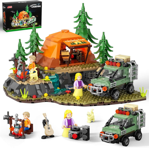SHAREHB Mountain Camping Building Blocks Set - 677PCS Outdoor Adventure Scene Construction Toy