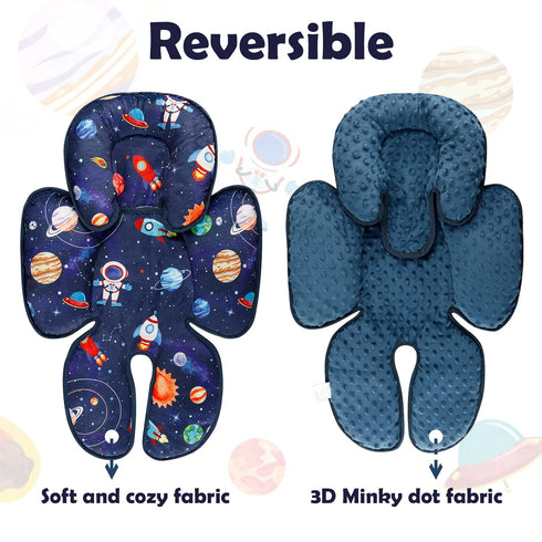 2 SWESEN Infant Car Seat Insert with Strap Pads, Super Soft Carseat Head and Body Support for Baby Boys and Girls