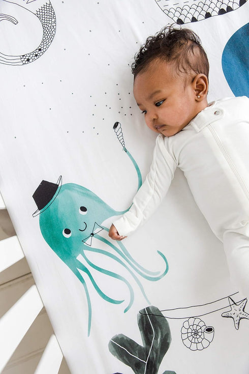 100% (38x24 inches) Mini Crib Sheets by Rookie Humans: Cotton Sateen. Complements Modern Nursery Room, Use as a Photo