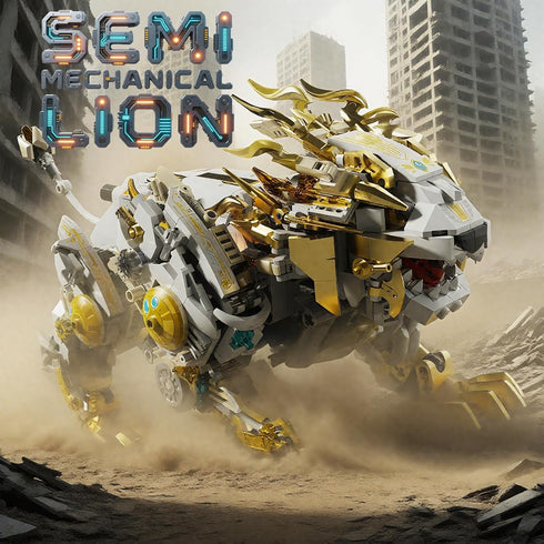 CSNRHG Set Mechanical Lion Building Block Toy Futuristic Mechanical Beast Model with Movable Parts & Gears Premium