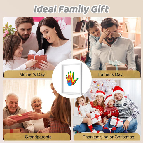 Omrhvi 6 Family Handprint Kit, Hand Prints Keepsake Frame, DIY Craft Gift for New Parents & Mom & Baby, Grandparents
