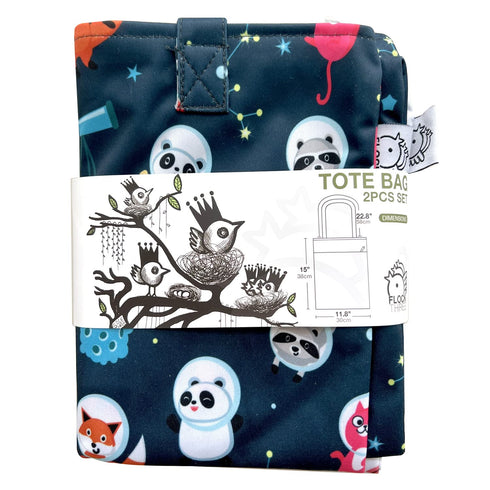 2PCS FLOCK THREE Bundle Wet Dry Bag Waterproof Tote Reusable Wet Clothes Baby Diapers Stroller Swimsuit Travel Small
