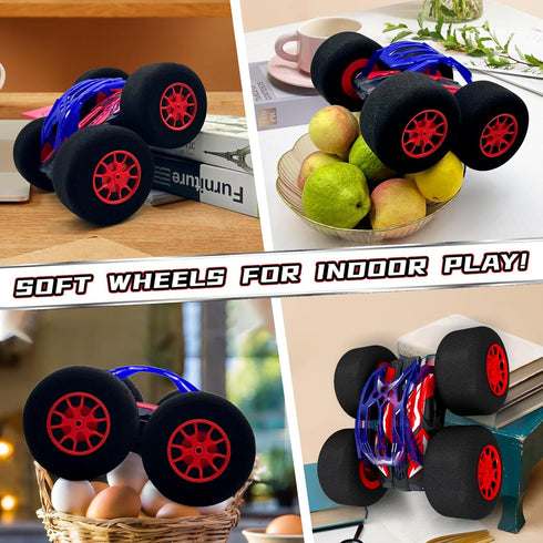Stunt Remote Control Car with Oversized Sponge Tires, 2.4GHz Electric Race Stunt Vehicle Toy Double Sided 360° Rolling