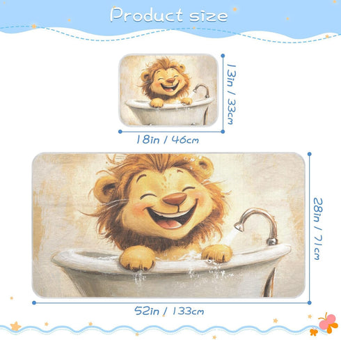 WDdZzyy 28" 52" Cartoon Lion Vintage Bathtub Cooling Baby Waterproof Mattress x Breathable Bed Pads for Adults