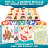 Quokka Montessori Wooden Blocks, 35 Realistic ABC Learning Baby Blocks for Toddlers 1-3, Stacking Alphabet Wood Toys