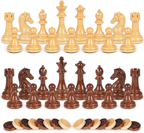 3 1 Set Backgammon Set, 15" Set, in Magnetic Chess & Checkers Board Game Wooden Folding Chess Board, Tournament