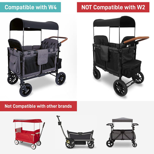 W4 Tributary Brands- Step Attachment Compatible with Wonderfold Wagon - Newly Improved Side Step Design for Wonderfold