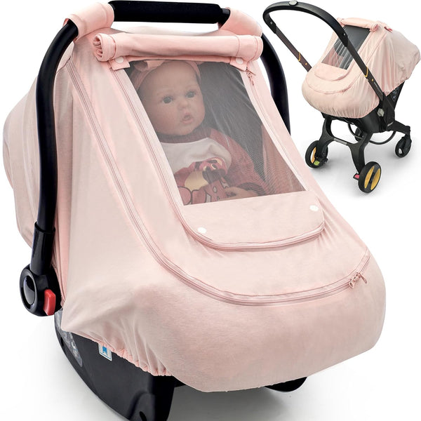 Baby Car Seat Cover for Summer/Spring,100% Organic Cotton Carseat Cover for Babies,Infant