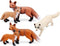 UANDME Fox Toy Figures Set - Includes Arctic Fox & Red Foxes Figurines Cake Toppers (5 Foxes)