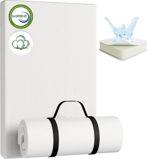 YENING Organic Cotton Pack and Play Mattress Pad Breathable 38x26 Waterproof Baby Mattress