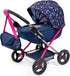 Bayer Design Dolls Pram Cosy - Blue, Pink, Hearts, Includes Blanket & Shoulder Bag, Fits Dolls Up to 18"