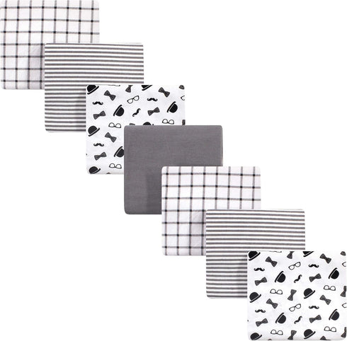 Little Treasure Unisex Baby Cotton Flannel Receiving Blankets, Gentleman 7-Pack, One Size
