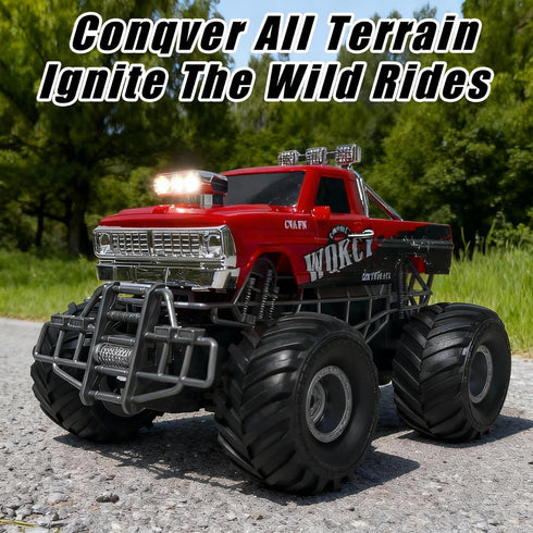 2.4GHz 360 4WD 20+ 70min 8-12 Highspeed entry level red rc monster truck with Light Spray Upright Rotate Monster Trucks