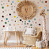 Epakh 296 Pcs Polka Dots Wall Decal, Colorful Boho Rainbow Kids Playroom Decor, Peel and Stick Modern Sticker