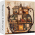 PICKFORU Teapot Library Puzzles for Adults 1000 Pieces, Vintage Bookshelf Book Puzzles Room