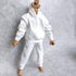 SSbeauty M 1/6 12" Custom Scale Man Oversized Hoodie + Trousers Pant Outfit for Male Action Figure Doll Clothes (White)