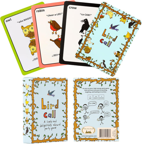Bird Call, A Lively and Absurd 5-Minute Party Game, High Energy Card Game for Kids, Teens, and Adults