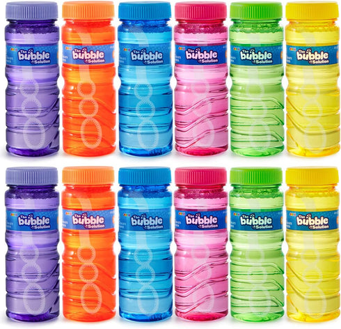 JOYIN 36 Pcs Bubble Bottles with Wand Assortment - 4oz Blow Bubbles Solution, Party Favor Set
