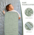 MUELODSIC 6-Layer 2550cm Set 6 Cotton Towels Muslin Burp Cloths Soft Washcloths for Newborns Dark Green of for Bathing