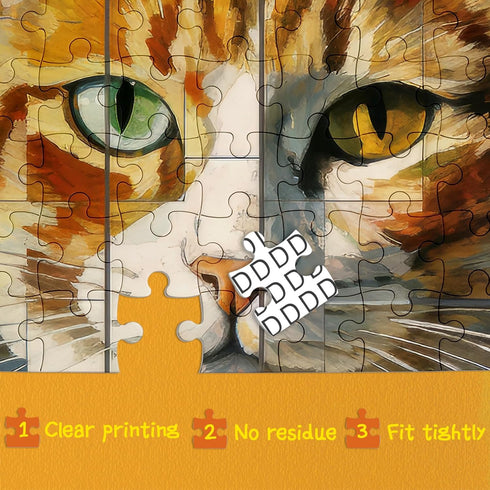 Cat Puzzles for Adults, 1000 Pieces, Funny Kitten Jigsaw Puzzles, Mosaic Meows Animal Puzzle