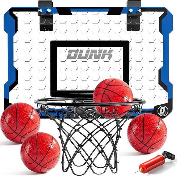 Indoor Basketball Hoop for Kids, Over The Door Mini Hoops with 4 Balls, Sport Toys Gifts for Ages 5-12