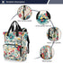 YANENDIE Backpack, Backpack Backpack Floral Theme Diaper Bag Unisex Travel Baby Diaper Bags with Stroller Straps