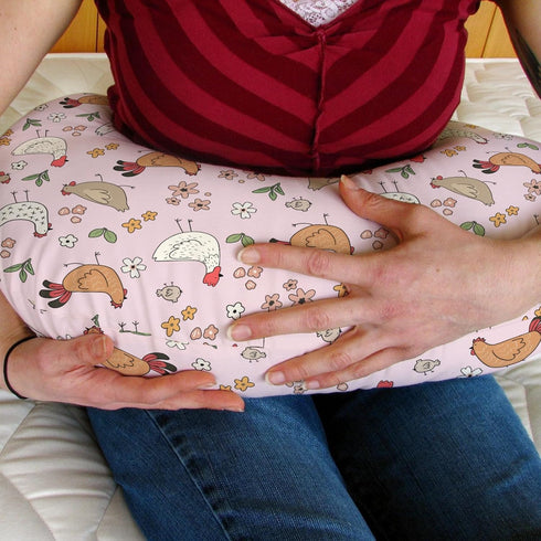 Cute Chicken Boho Floral Baby Nursing Pillow Covers for Boy Girl Chickens Flowers Leaves Nursery Slipcovers