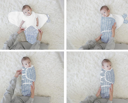 BaeBae Goods Set 4, 3-6 Swaddle Blanket, Adjustable Infant Baby Swaddling Wrap of Baby Swaddling Wrap Blankets for Boys