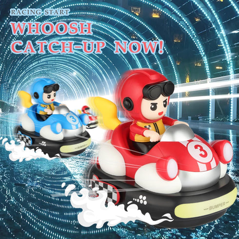 TAGGIVAN (2 Set) 2-Player 38, Remote Control Bumper Cars Toy Cars Rechargeable RC Ejector Vehicles with Music & Lights
