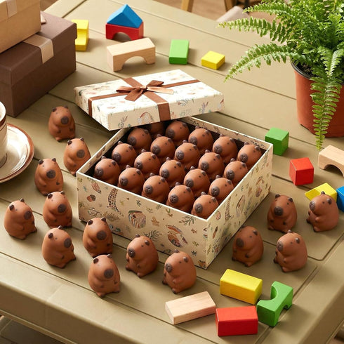 24 Meooeck Pcs Capybara Stress Balls for Adults Mini Capybara Stretchy Fidget Ball Fake Animal Squeeze Balls for Easter