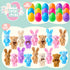 18 JOYIN Pcs Prefilled Easter Eggs with Plush Animals, Eggs with Plush Bunnies & Bears, Basket Stuffers for Girls