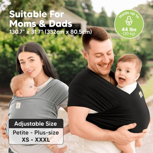 KeaBabies Baby Wrap Carrier Ring Sling - Easy to Wear, Adjustable D-Lite Baby Carrier Newborn to Toddler, Infant