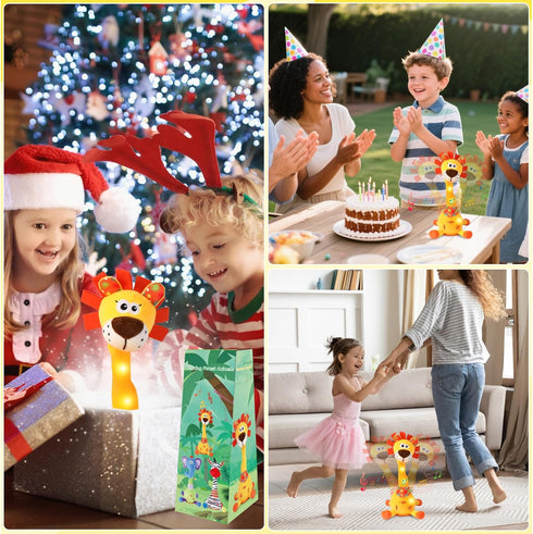 10 Tummy 1-3 Dancing Talking Lion Plush Toy, Interactive Mimicking Recording Repeating Lion Stuffed Animal, Singing