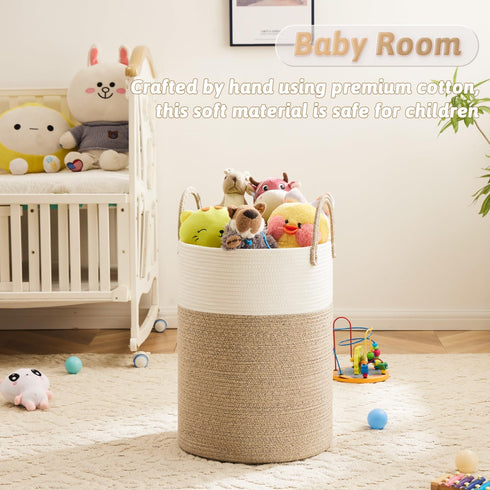 Hamper,60L Artfeel Laundry Basket,Woven Cotton Rope Laundry for Decor Storage of Dirty Clothes,Toys and Blankets