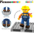 2-in-1 Playset 3+ PTU04 PicassoTiles Magnet Tiles Building Block Excavator & Backhoe Brick Compatible Construction