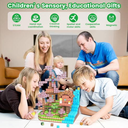 100PCS 3+ Magnetic Blocks, Magnetic Tiles Building Blocks, Magnet Cubes STEM Sensory Game Toys Christmas Birthday Gifts
