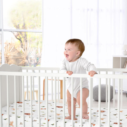 Sweet Jojo Designs Fitted Baby Crib Sheets (Woodland Animals) for Boys or Girls, Infant Nursery, Toddler Room -Standard
